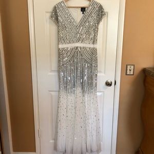 STUNNING WHITE BEADED GOWN IN PERFECT CONDITION